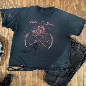 Vintage Children of Bodom COBHC Thrashed Band Tee, Boxy XL Destroyed Metal Shirt